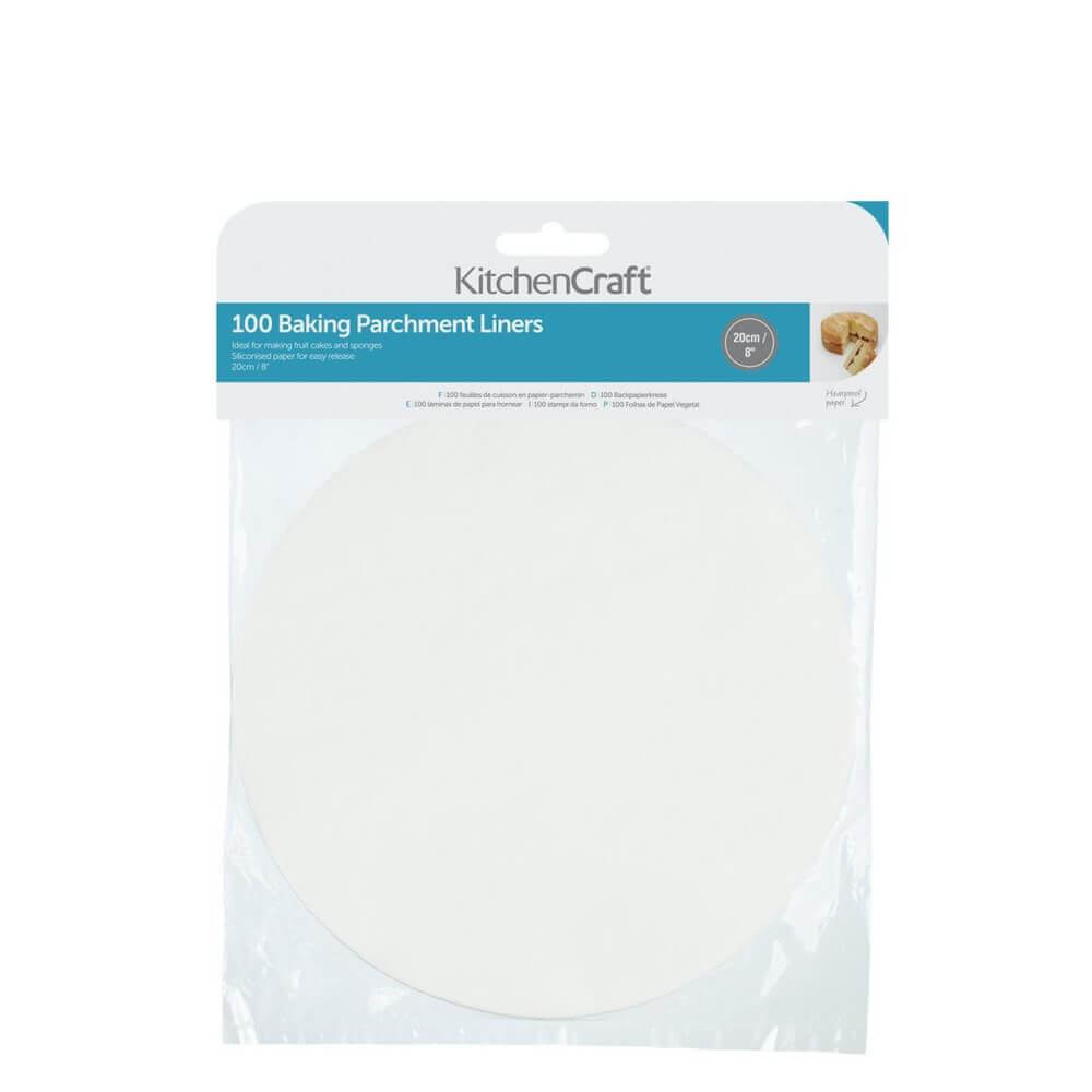 KitchenCraft Round Siliconised Round Baking Papers 20cm